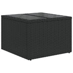 vidaXL 14-teiliges Gartensofa-Set mit Kissen, schwarzes Polyrattan