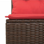 vidaXL 14-teiliges Gartensofa-Set mit Kissen, braun, Polyrattan