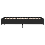 vidaXL Bettgestell Schwarz 100x200 cm Holzwerkstoff und Metall