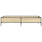 vidaXL Bettgestell Sonoma-Eiche 100x200 cm Holzwerkstoff und Metall