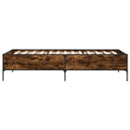 vidaXL Bettgestell Räuchereiche 100x200 cm Holzwerkstoff und Metall