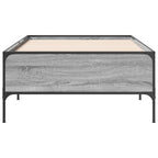 vidaXL Bettgestell Grau Sonoma 100x200 cm Holzwerkstoff und Metall