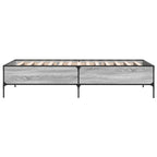 vidaXL Bettgestell Grau Sonoma 100x200 cm Holzwerkstoff und Metall