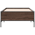 vidaXL Bettgestell Braun Eichen-Optik 100x200 cm Holzwerkstoff Metall
