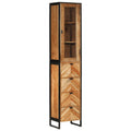vidaXL Badschrank 40x27x190 cm Eisen und Massivholz Akazie