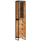 vidaXL Badschrank 40x27x190 cm Eisen und Massivholz Akazie