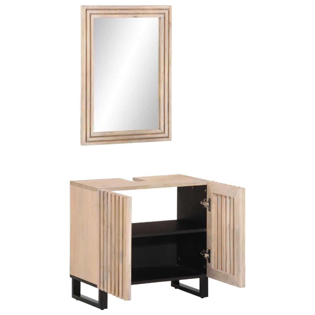 vidaXL 2-tlg. Badmöbel-Set Massivholz Mango