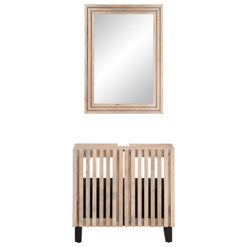 vidaXL 2-tlg. Badmöbel-Set Massivholz Mango
