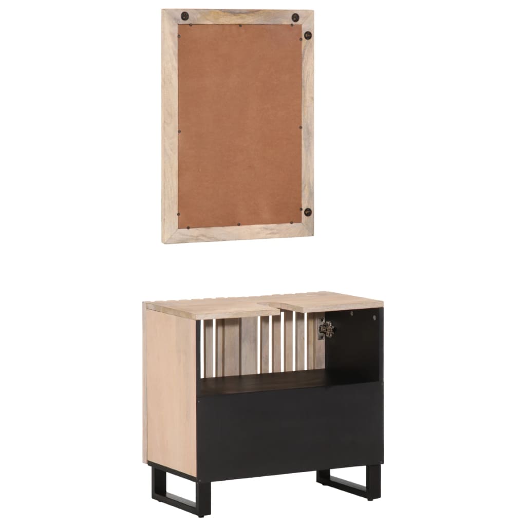 vidaXL 2-tlg. Badmöbel-Set Massivholz Mango