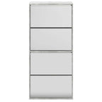vidaXL Schuhschrank mit Spiegel 4 Fächer Betongrau 63x17x134 cm