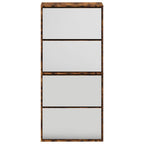 vidaXL Schuhschrank mit Spiegel 4 Fächer Räuchereiche 63x17x134 cm