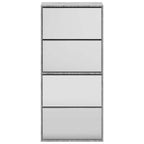 vidaXL Schuhschrank mit Spiegel 4 Fächer Grau Sonoma 63x17x134 cm