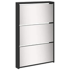 vidaXL Schuhschrank mit Spiegel 5 Fächer Schwarz 63x17x169,5 cm