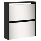 vidaXL Schuhschrank mit Spiegel 5 Fächer Schwarz 63x17x169,5 cm