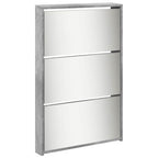 vidaXL Schuhschrank mit Spiegel 5 Fächer Betongrau 63x17x169,5 cm
