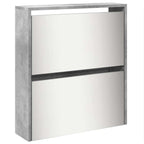 vidaXL Schuhschrank mit Spiegel 5 Fächer Betongrau 63x17x169,5 cm