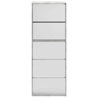 vidaXL Schuhschrank mit Spiegel 5 Fächer Betongrau 63x17x169,5 cm