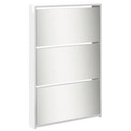 vidaXL Schuhschrank mit Spiegel 5 Fächer Hochglanz-Weiß 63x17x169,5 cm