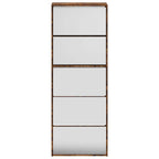 vidaXL Schuhschrank mit Spiegel 5 Fächer Räuchereiche 63x17x169,5 cm