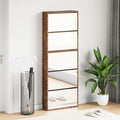 vidaXL Schuhschrank mit Spiegel 5 Fächer Räuchereiche 63x17x169,5 cm