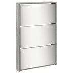 vidaXL Schuhschrank mit Spiegel 5 Fächer Grau Sonoma 63x17x169,5 cm