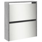 vidaXL Schuhschrank mit Spiegel 5 Fächer Grau Sonoma 63x17x169,5 cm