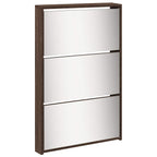vidaXL Schuhschrank mit Spiegel 5 Fächer Braun Eiche 63x17x169,5 cm