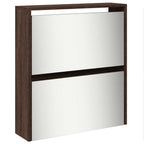 vidaXL Schuhschrank mit Spiegel 5 Fächer Braun Eiche 63x17x169,5 cm