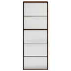 vidaXL Schuhschrank mit Spiegel 5 Fächer Braun Eiche 63x17x169,5 cm
