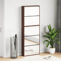 vidaXL Schuhschrank mit Spiegel 5 Fächer Braun Eiche 63x17x169,5 cm