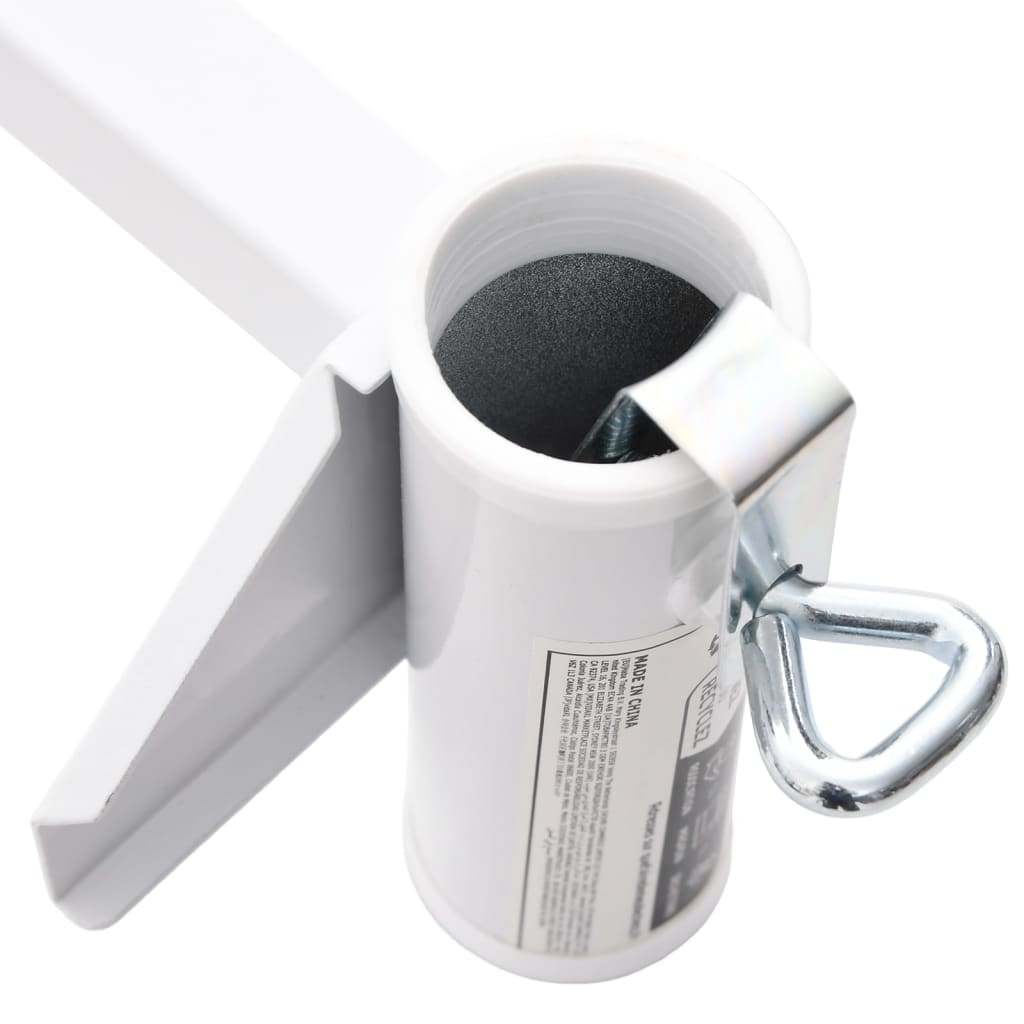 vidaXL Sonnenschirmhalter für Balkon Weiß 38 mm Stahl
