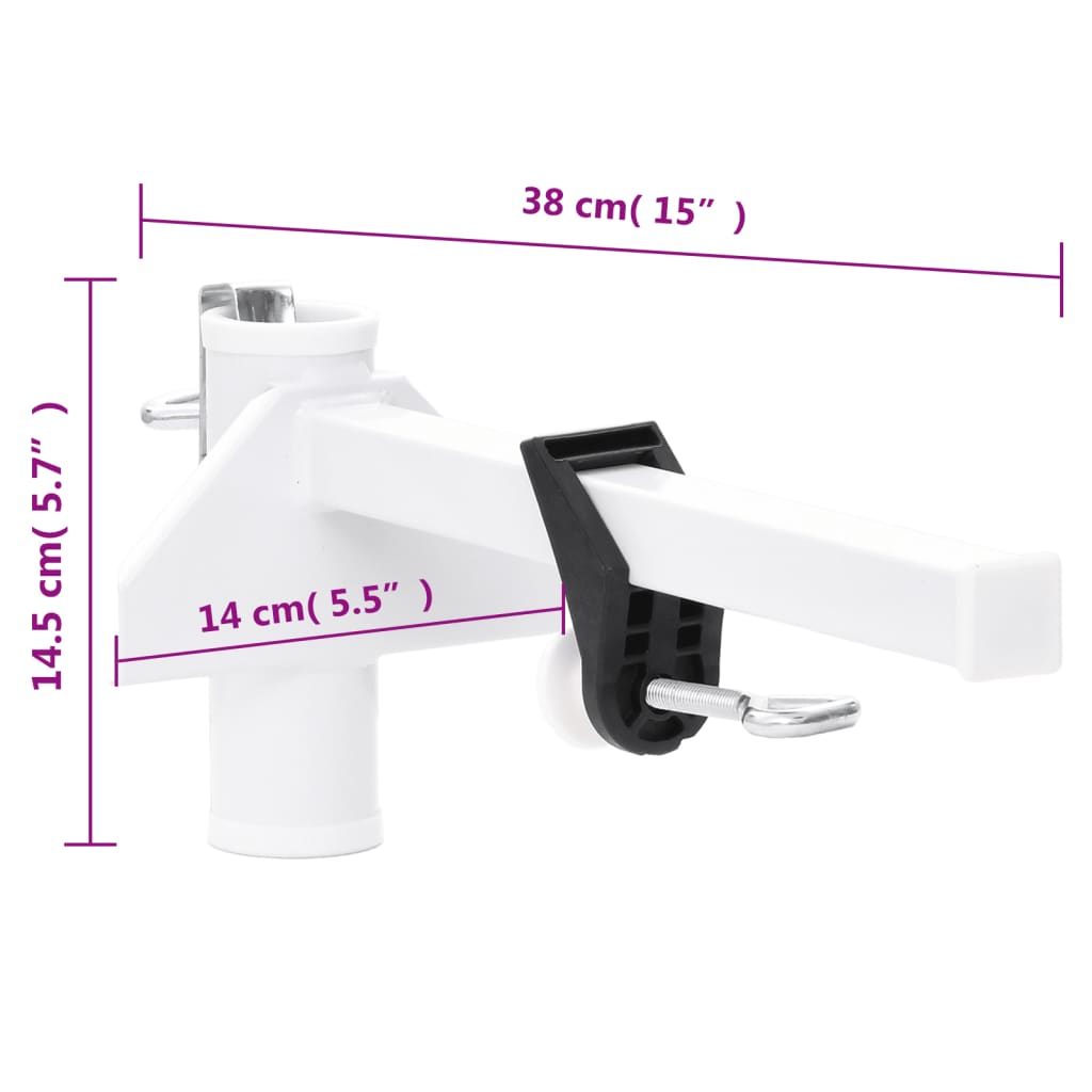vidaXL Sonnenschirmhalter für Balkon Weiß 38 mm Stahl