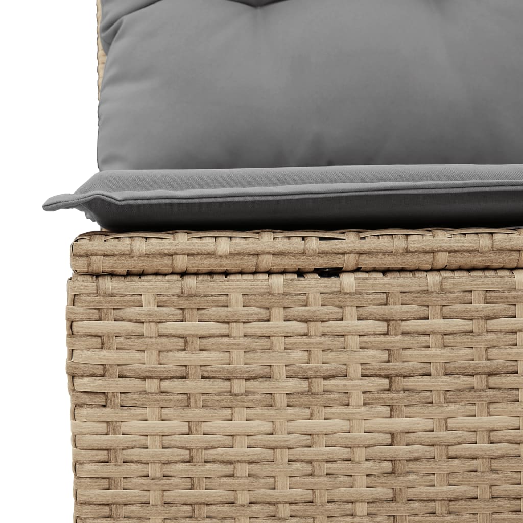 vidaXL 3-tlg. Garten-Sofagarnitur mit Kissen Beigemischung Poly Rattan