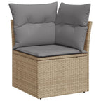 vidaXL 4-tlg. Garten-Sofagarnitur mit Kissen Beigemischung Poly Rattan