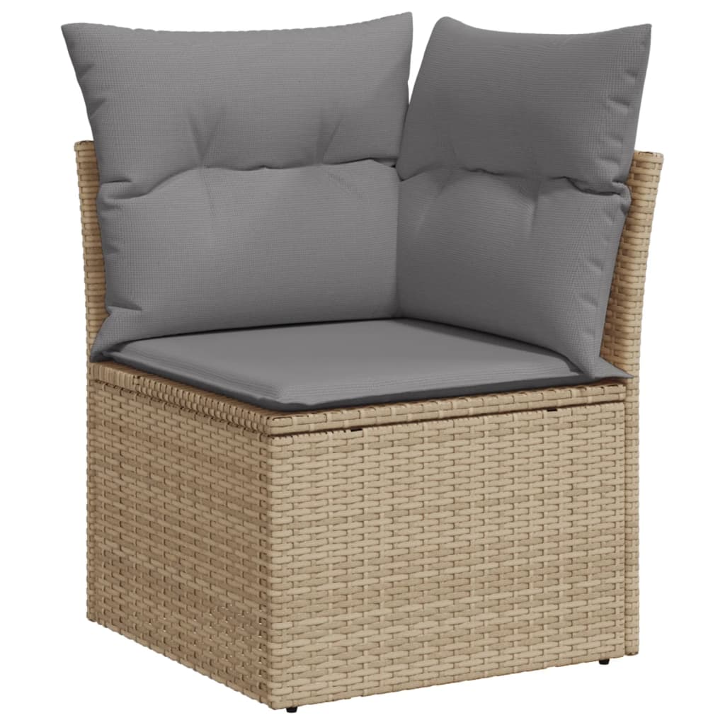 vidaXL 4-tlg. Garten-Sofagarnitur mit Kissen Beigemischung Poly Rattan