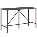 vidaXL 9-tlg. Gartenbar-Set mit Kissen Braun Poly Rattan