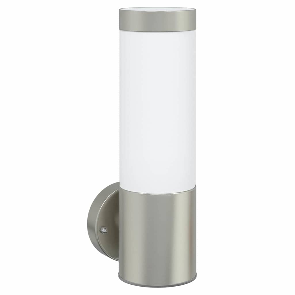 vidaXL Außenwandleuchte Silber 12 x 8,5 x 27 cm Edelstahl und Plastik