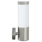 vidaXL Außenwandleuchte Silber 12 x 8,5 x 27 cm Edelstahl und Plastik