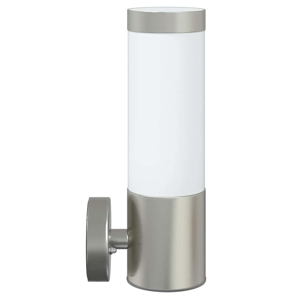 vidaXL Außenwandleuchte Silber 12 x 8,5 x 27 cm Edelstahl und Plastik