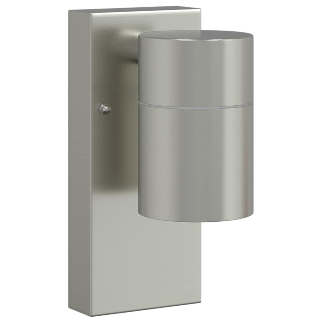 vidaXL Außenwandleuchte Silber 6,5 x 10,5 x 16 cm Edelstahl und Glas