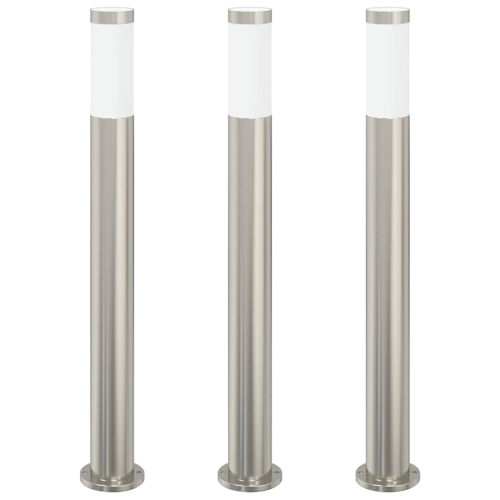 vidaXL Pollerleuchten 3er 80 cm Edelstahl IP44