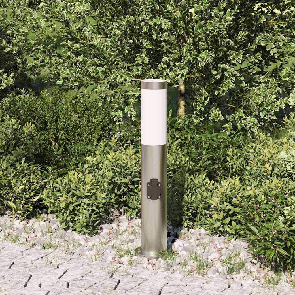vidaXL Pollerleuchte mit Auslass 50 cm Edelstahl IP44
