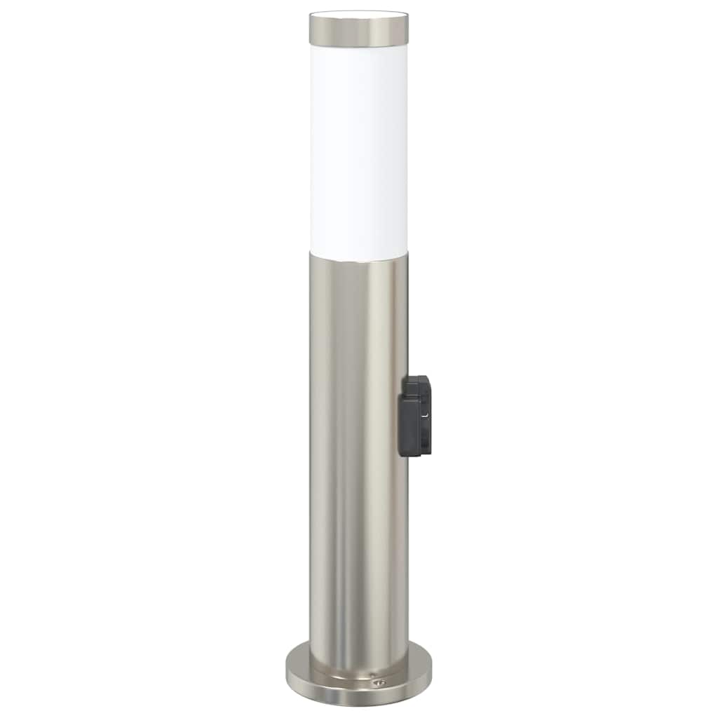 vidaXL Pollerleuchte mit Auslass 50 cm Edelstahl IP44