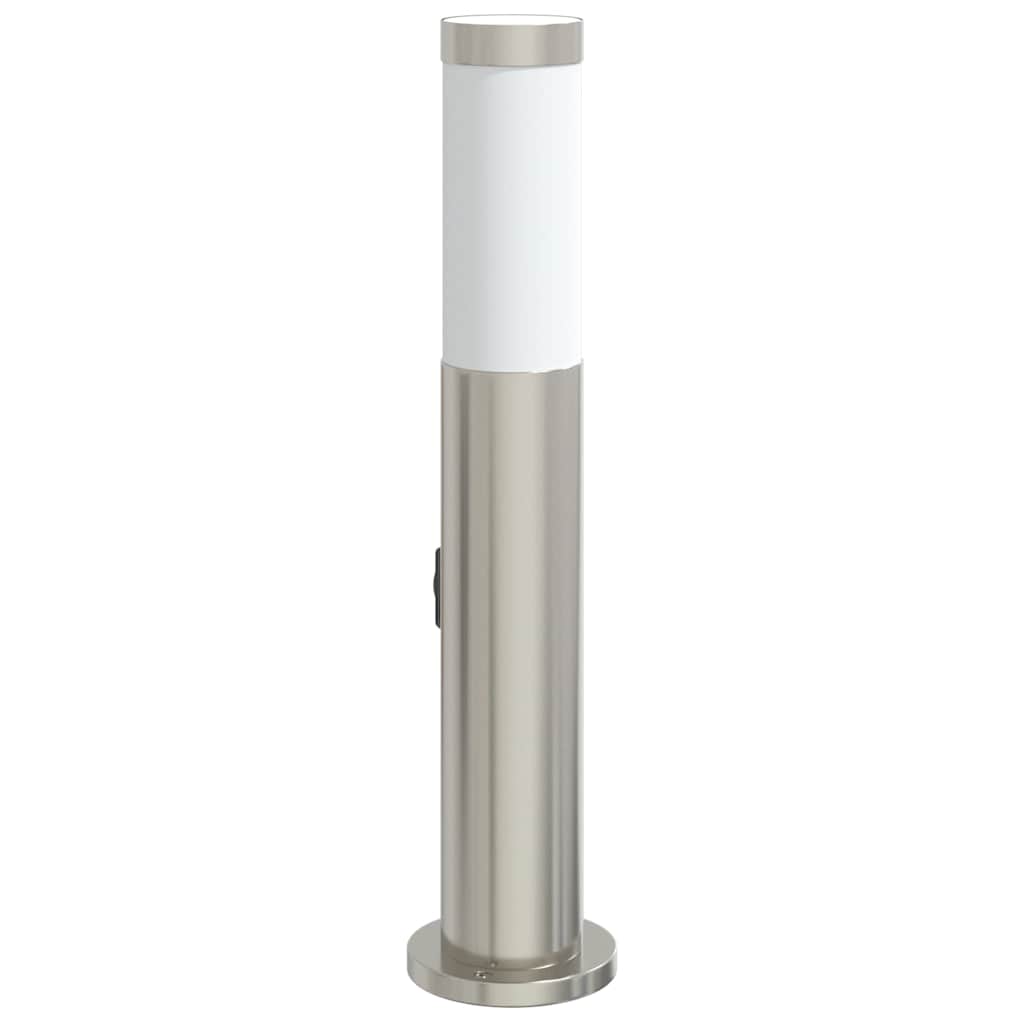 vidaXL Pollerleuchte mit Auslass 50 cm Edelstahl IP44