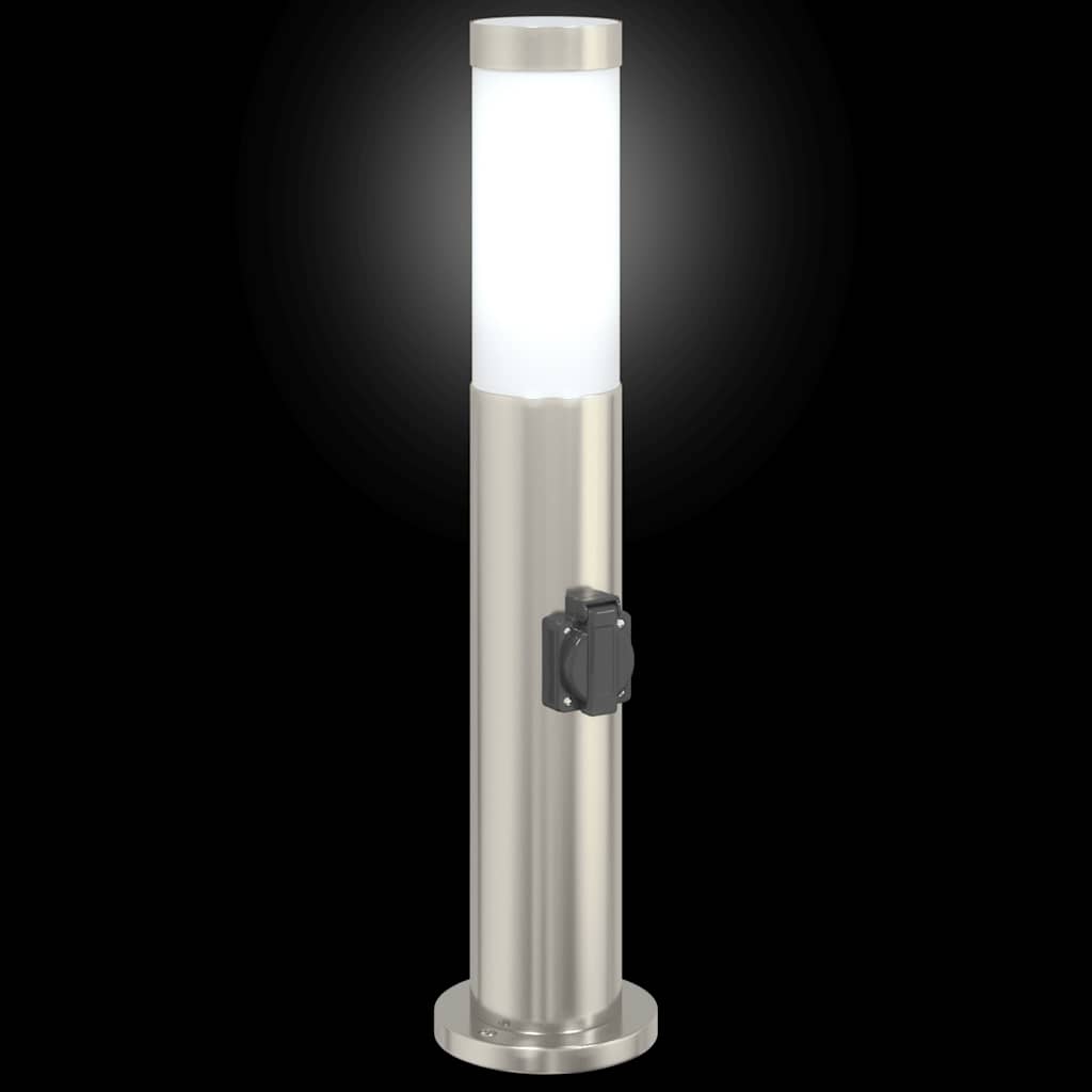 vidaXL Pollerleuchte mit Auslass 50 cm Edelstahl IP44
