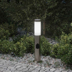 vidaXL Pollerleuchte mit Auslass 50 cm Edelstahl IP44