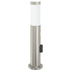 vidaXL Pollerleuchte mit Sensor und Steckdose 50 cm Edelstahl IP44