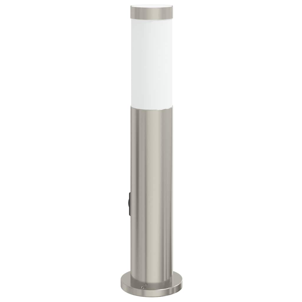 vidaXL Pollerleuchte mit Sensor und Steckdose 50 cm Edelstahl IP44