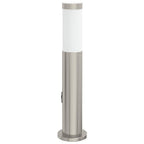 vidaXL Pollerleuchte mit Sensor und Steckdose 50 cm Edelstahl IP44
