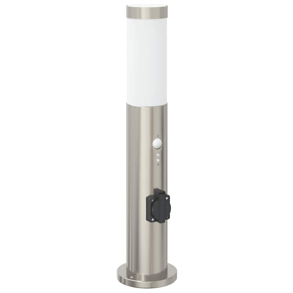 vidaXL Pollerleuchten mit Sensor&Steckdose 3er 50 cm Edelstahl IP44
